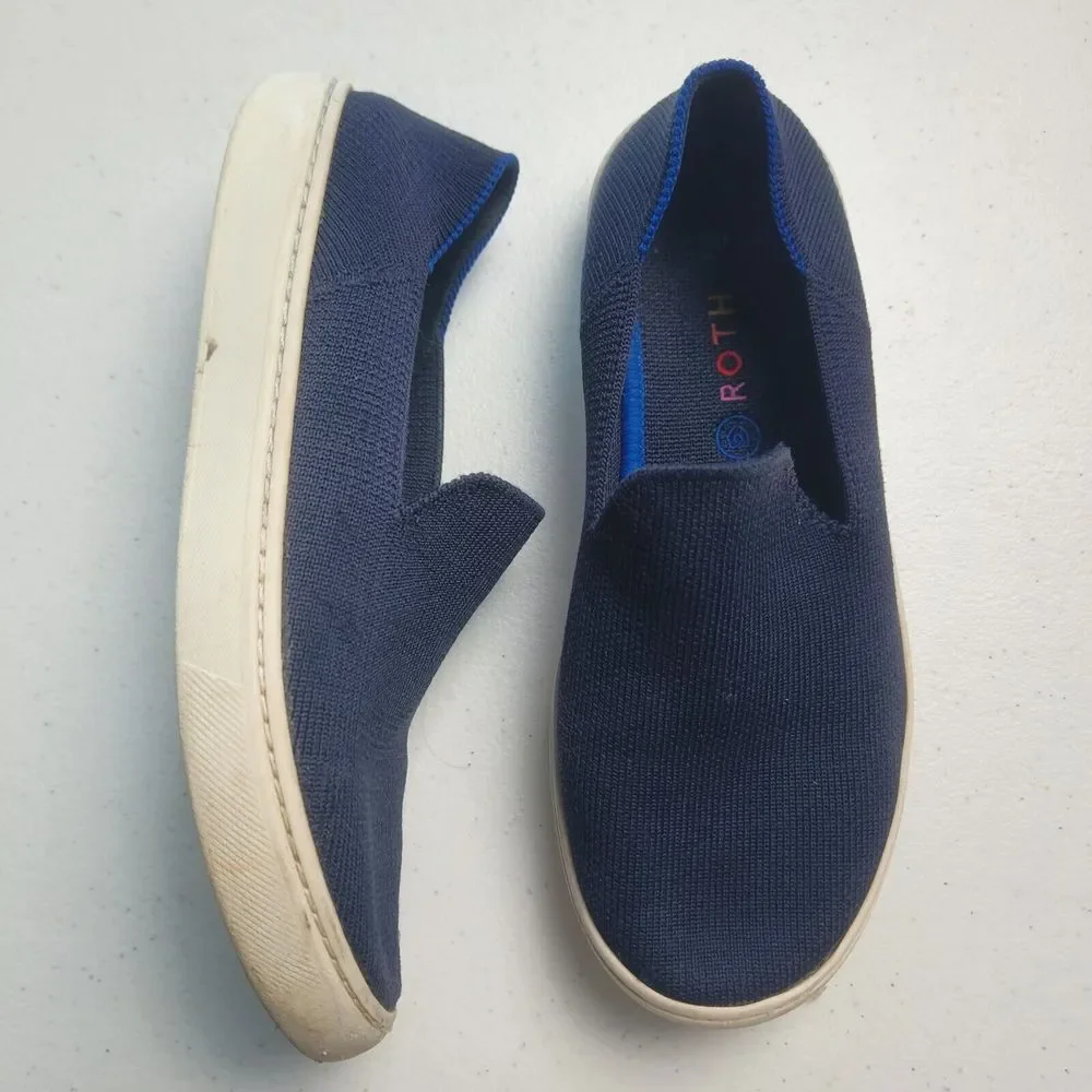 Rothys Shoes Youth Navy Blue Slip On Sneaker Size 4‎